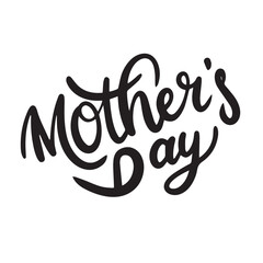 Happy Mother's Day text isolated on transparent background. Hand drawn vector art.