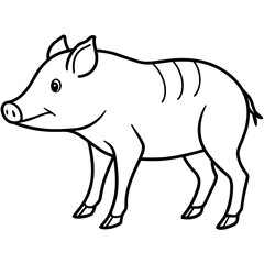 Obraz na płótnie Canvas boar illustration mascot,boar silhouette,boar vector,icon,svg,characters,Holiday t shirt,black boar drawn trendy logo Vector illustration,boar line art on a white background