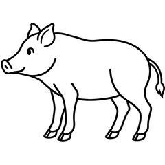 boar illustration mascot,boar silhouette,boar vector,icon,svg,characters,Holiday t shirt,black boar drawn trendy logo Vector illustration,boar line art on a white background