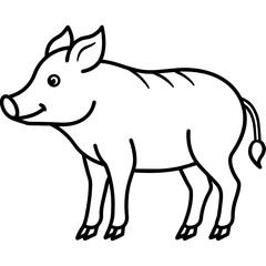 boar illustration mascot,boar silhouette,boar vector,icon,svg,characters,Holiday t shirt,black boar drawn trendy logo Vector illustration,boar line art on a white background