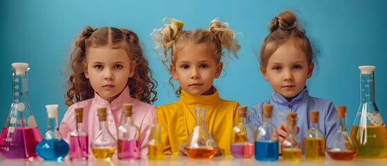 Young Explorers Discovering Chemistry. Concept Science Experiment, Hands-on Learning, Chemistry Lab, Educational Activities, Young Scientists