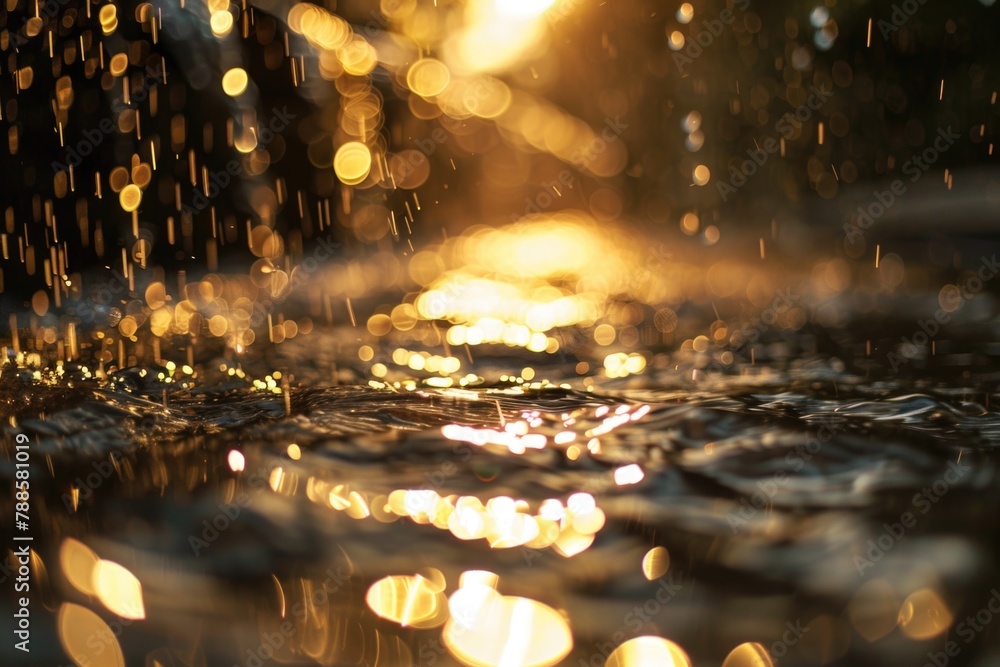 Poster close up of a wet surface of water, perfect for backgrounds and textures