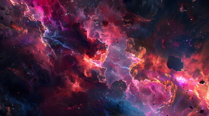 A Symphony Of Elemental Forces Colliding In A Cataclysmic Explosion Of Color And Sound, Creating A Surreal Tableau Of Cosmic Chaos And Creation