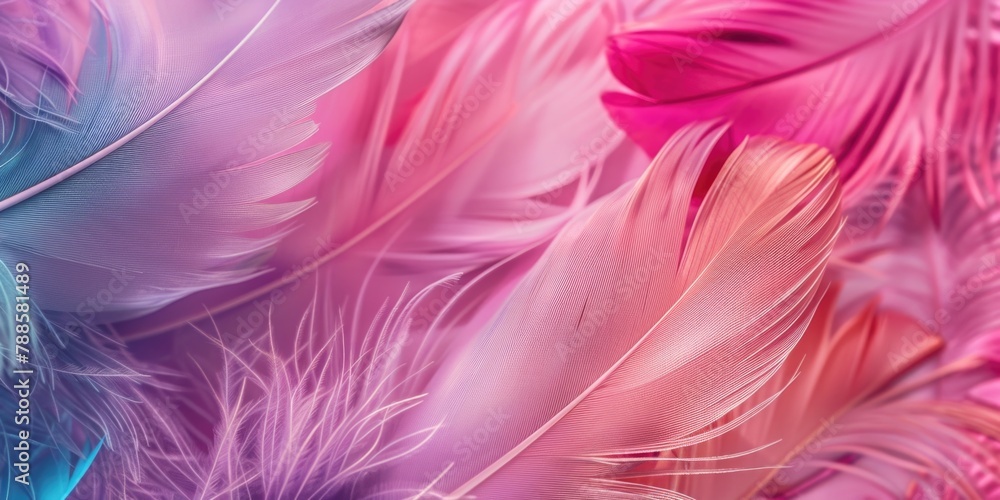 Poster vibrant feathers close up shot, suitable for various projects