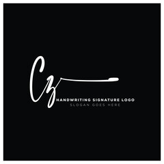 CZ initials Handwriting signature logo. CZ Hand drawn Calligraphy lettering Vector. CZ letter real estate, beauty, photography letter logo design.