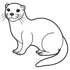 Fototapeta premium Otter illustration mascot,Otterr silhouette,Otter vector,icon,svg,characters,Holiday t shirt,black Otter drawn trendy logo Vector illustration,boar line art on a white background