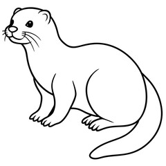 Otter illustration mascot,Otterr silhouette,Otter vector,icon,svg,characters,Holiday t shirt,black Otter  drawn trendy logo Vector illustration,boar line art on a white background