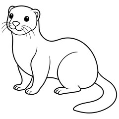 Otter illustration mascot,Otterr silhouette,Otter vector,icon,svg,characters,Holiday t shirt,black Otter  drawn trendy logo Vector illustration,boar line art on a white background