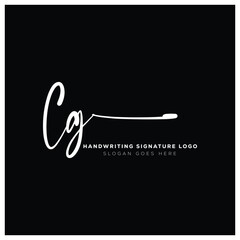 CG initials Handwriting signature logo. CG Hand drawn Calligraphy lettering Vector. CG letter real estate, beauty, photography letter logo design.
