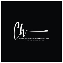 CH initials Handwriting signature logo. CH Hand drawn Calligraphy lettering Vector. CH letter real estate, beauty, photography letter logo design.
