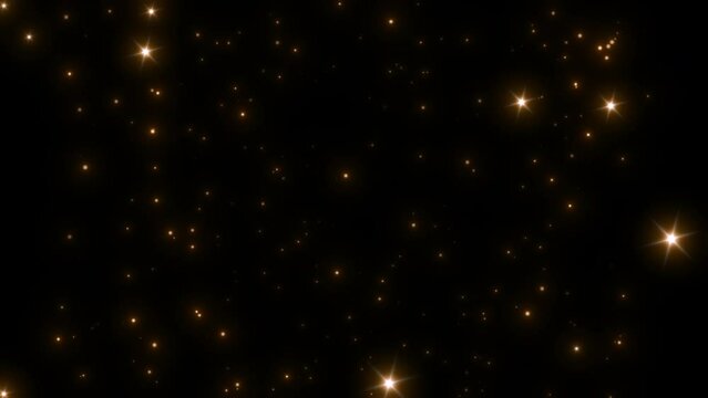 flying golden stars glitter magic effect background graphic