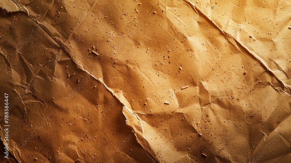 Poster a detailed view of a piece of brown paper. suitable for various design projects