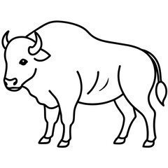 Bison illustration mascot,Bison silhouette,Bison vector,icon,svg,characters,Holiday t shirt,black Bison  drawn trendy logo Vector illustration,Bison line art on a white background