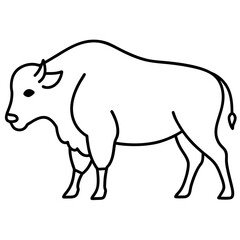 Bison illustration mascot,Bison silhouette,Bison vector,icon,svg,characters,Holiday t shirt,black Bison  drawn trendy logo Vector illustration,Bison line art on a white background