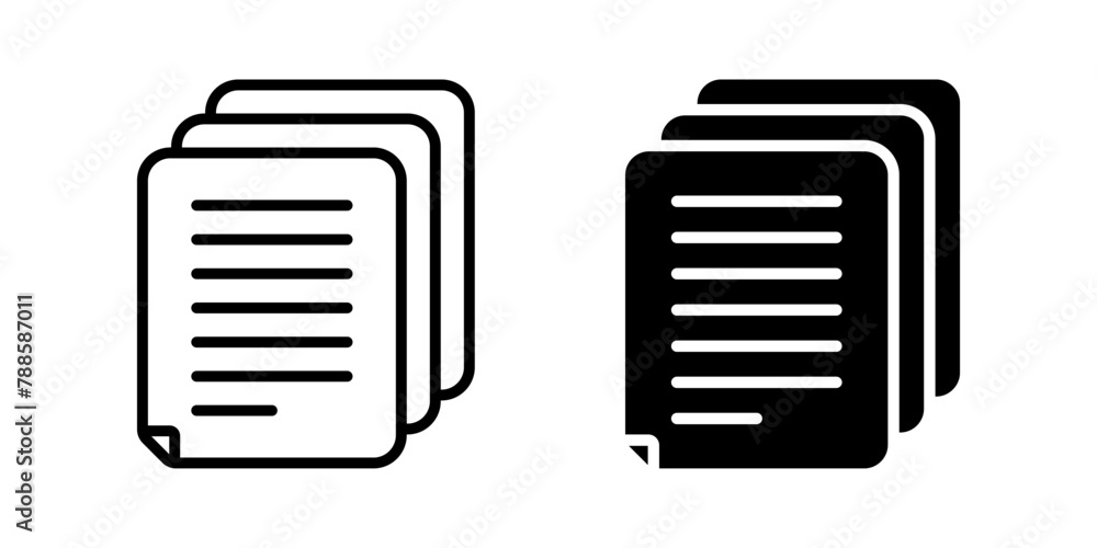 Poster document icon set. for mobile concept and web design. vector illustration