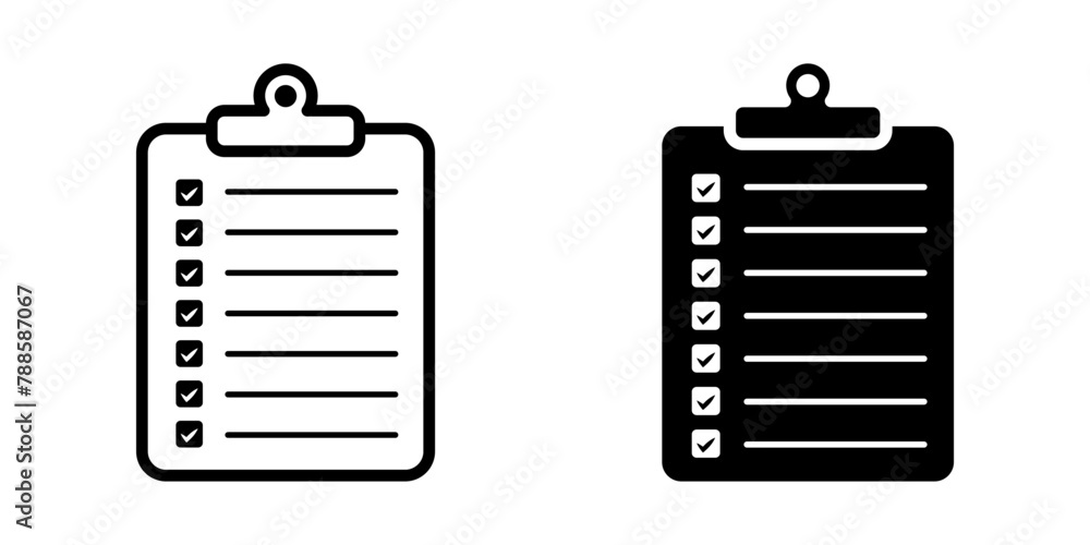 Poster checklist icon set. for mobile concept and web design. vector illustration