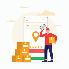 Delivery online flat illustration