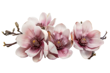 magnolia flowers
isolated on white background