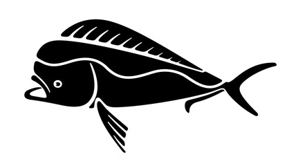 Mahi mahi or common dolphin fish. Fish and  sea fish, fishing, animal, illustration