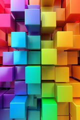3d blocks in rainbow colors, hyper detailed, hyper realistic