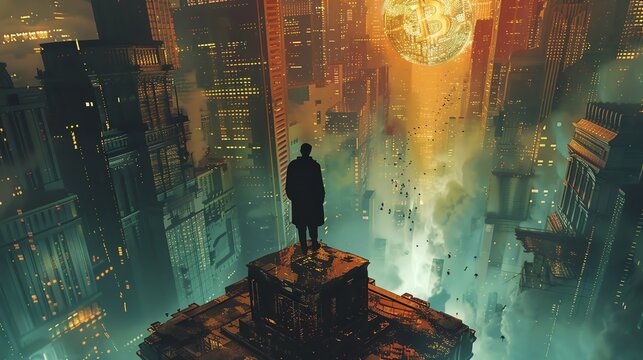 Capture the essence of Worms-eye view Cryptocurrency Markets through a fusion with Classic Literature, using a Digital Rendering Techniques Experiment with Unexpected Camera Angles to offer a fresh pe
