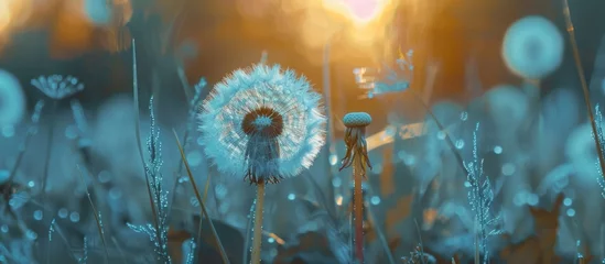 Fotobehang Close-up of a dandelion in a field © Vusal