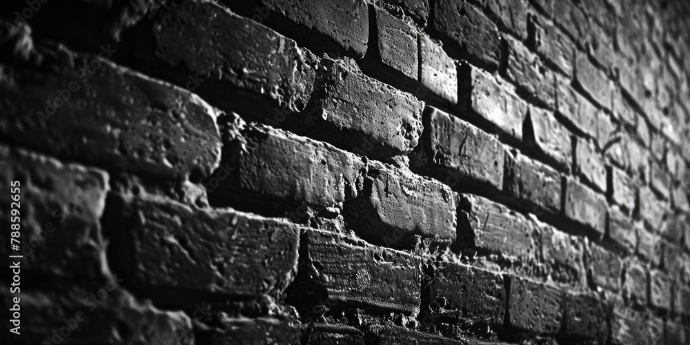 Poster a monochrome image showcasing the texture of a brick wall. perfect for architectural projects