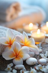 Fototapeta na wymiar health massage Flowers in background