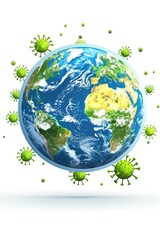 Naklejka premium Image of the earth with small particles around it. Suitable for scientific and environmental concepts