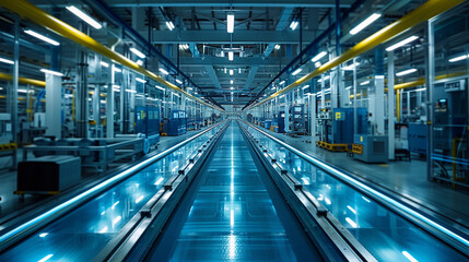 Futuristic factories leverage big data analytics to optimize production processes and enhance...