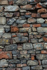 A close-up view of a brick wall with a variety of vibrant colors. Ideal for backgrounds or...
