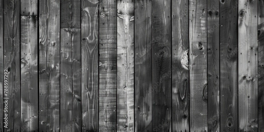 Poster a simple black and white photo of a wooden fence. suitable for various design projects
