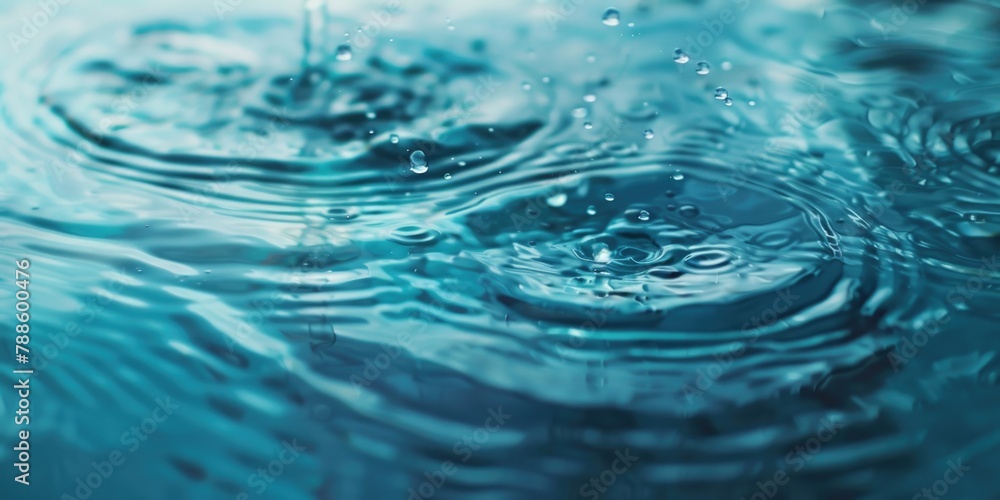 Poster detailed view of blue water surface. suitable for various design projects