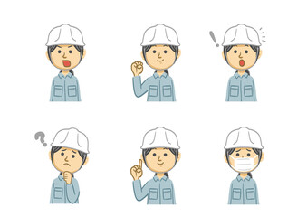 作業服を着た女性セット