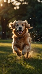 A beautiful dog run at a grass