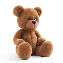 Plush Teddy Bear on White Background