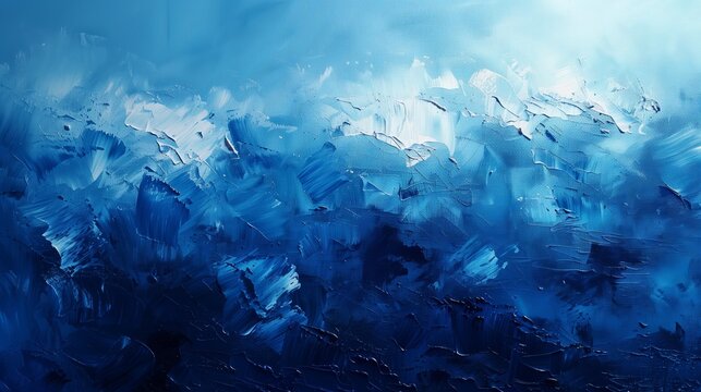 Blue waves abstract painting