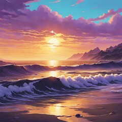 sunset in the mountains