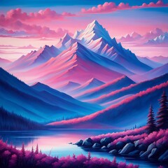 sunset in the mountains