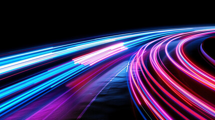 abstract background with lines, High speed light trails in motion, glow lines, internet data transfer concept, Ai generated image 