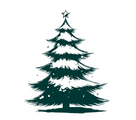 Obraz premium Christmas tree, hand drawn style.
