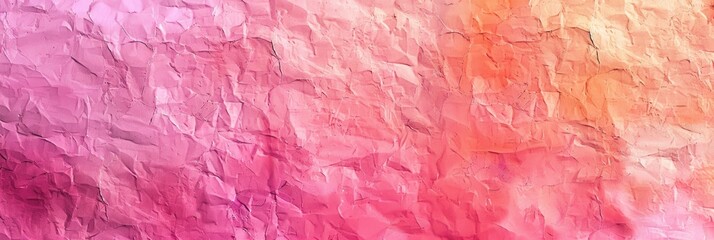 Hot Pink Watercolor Background Design Featuring Soft Peach Orange and Beige Colors on Old Crumpled Paper Texture. Elegant and Creative Abstract Watercolor Art