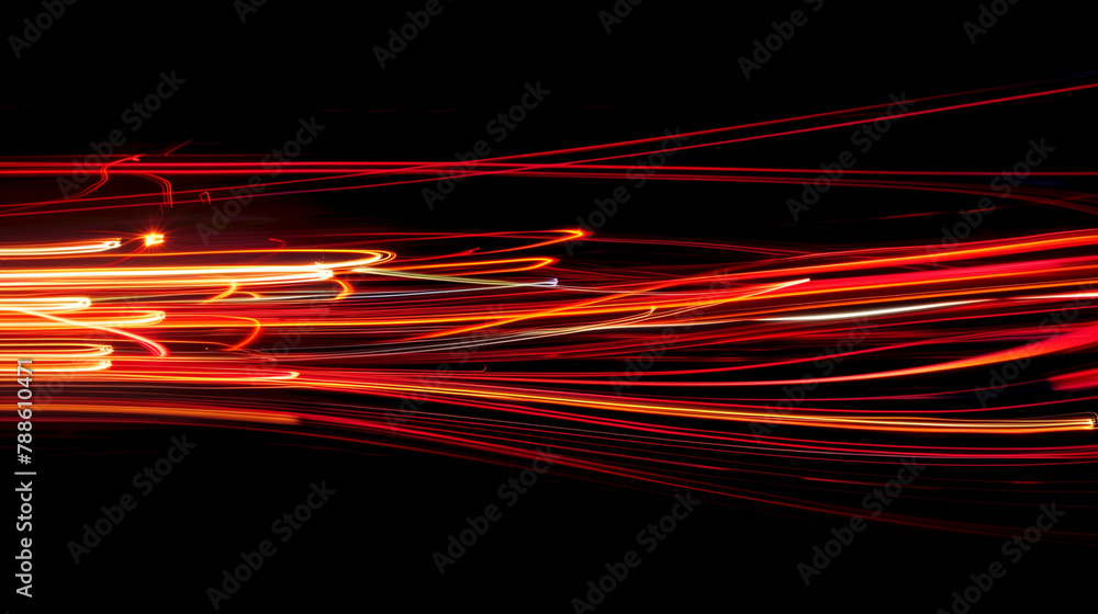 Poster traffic high speed light trails in motion, glow lines, colorful light trails with motion effect. dyn