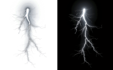 Lightning Bolt Isolated on Transparent Background Translucent 
