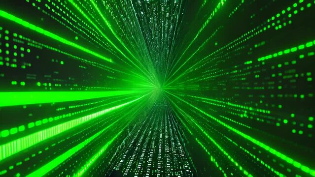 A photograph showcasing a vivid green and black background with a pattern composed of various numbers, Gravity-defying binary code creating an illusion