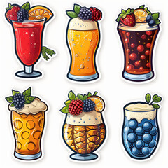 Fruit Fusion: Sumptuous Cocktail Sticker Set