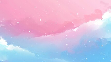 Abstract watercolor background with clouds. Pink and blue gradient texture. Minimal liquid water