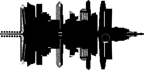 Simple 2D Vector of Singapore Skyline, Clean and Crisp - obrazy, fototapety, plakaty
