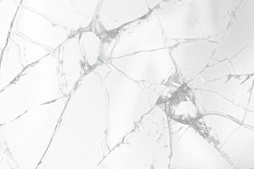 abstract shattered glass texture on transparent background with intricate crack patterns