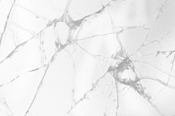 abstract shattered glass texture on transparent background with intricate crack patterns